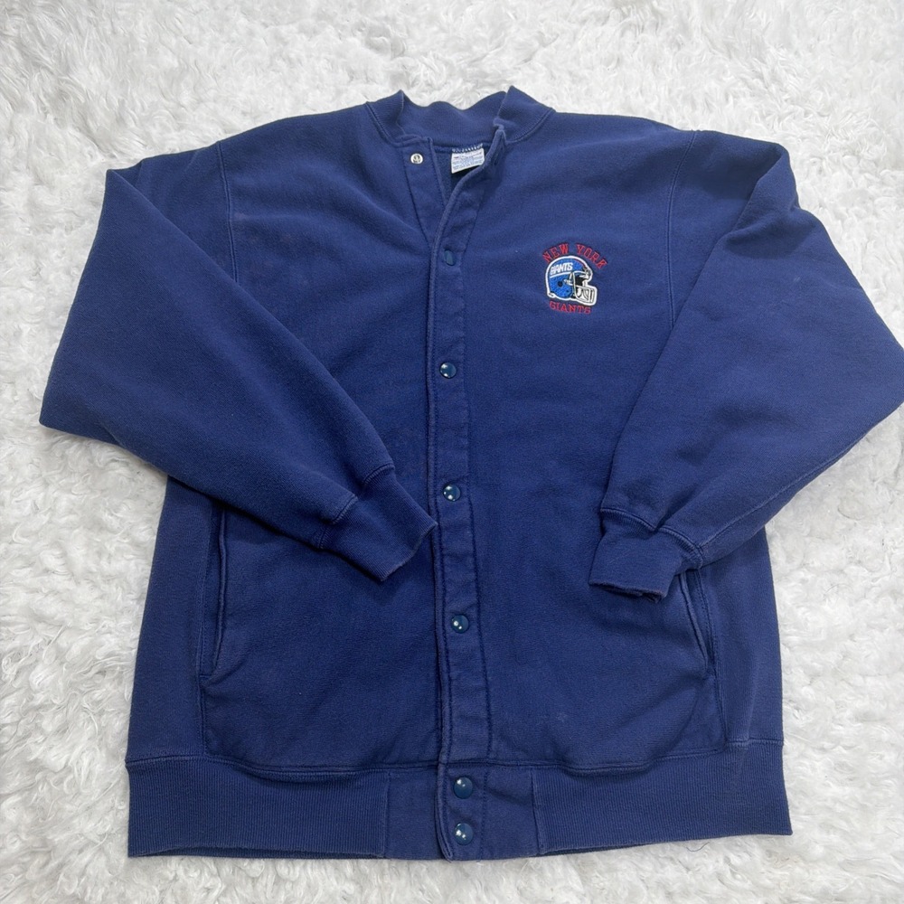 Vintage 80s Champion Reverse Weave Sweatshirt L Cardigan NY Giants USA Made Rare